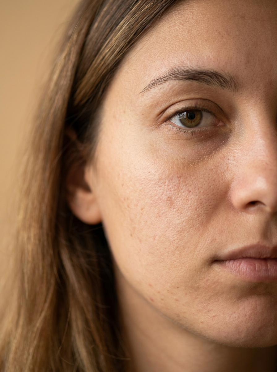Jeune femme allongée en institut recevant un soin microneedling au dermapen sur le visage — vue 2